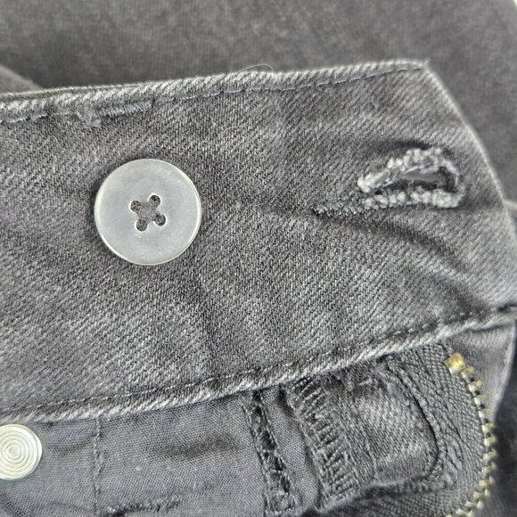 Seven7 Size 12 TummyLess High Rise Skinny Jeans Black Distressed Stretch NWT - Picture 8 of 16